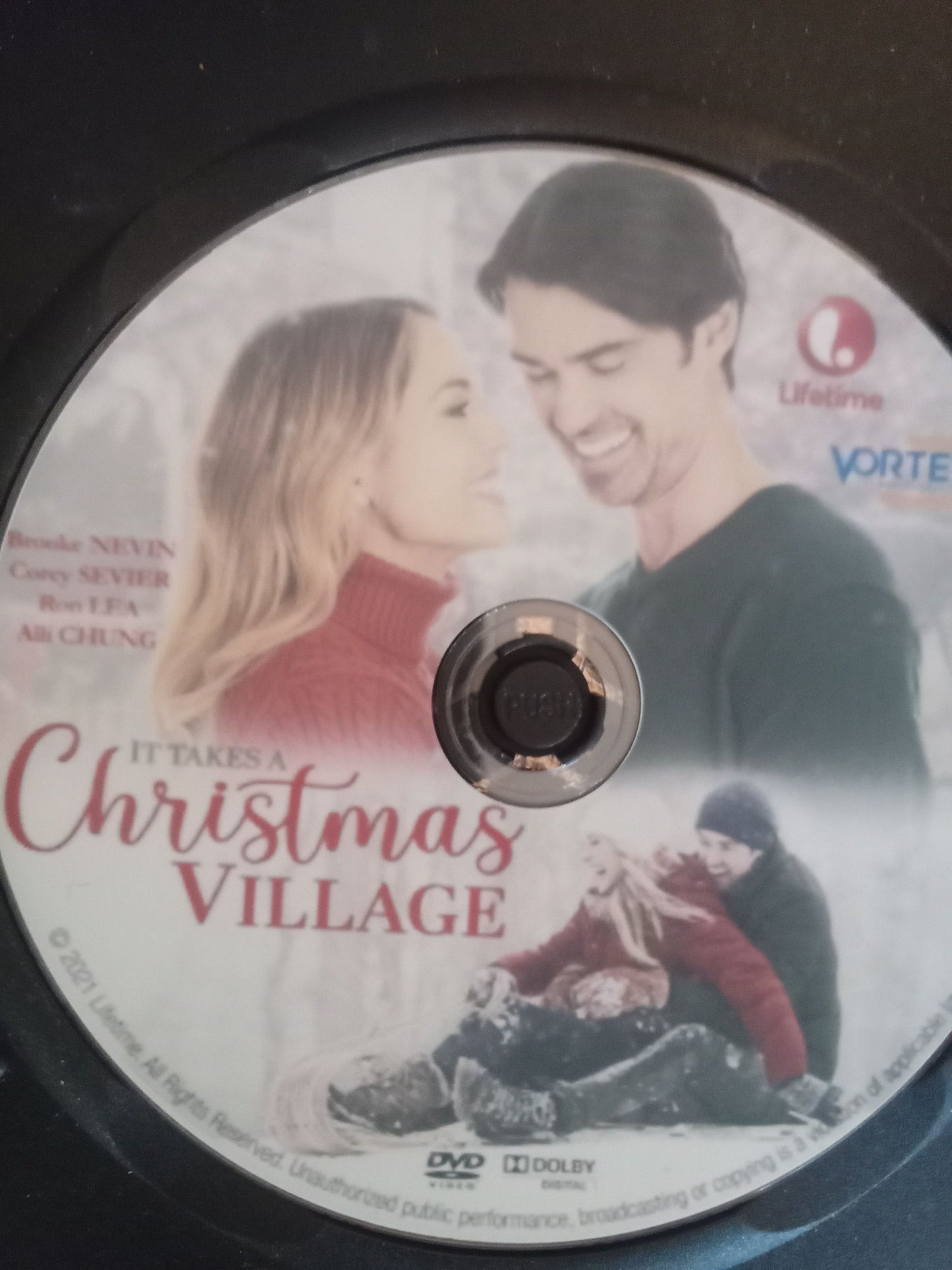 It Takes Christmas Village (2021) DVD with Corey Sevier in a DVD Case with Cover Art