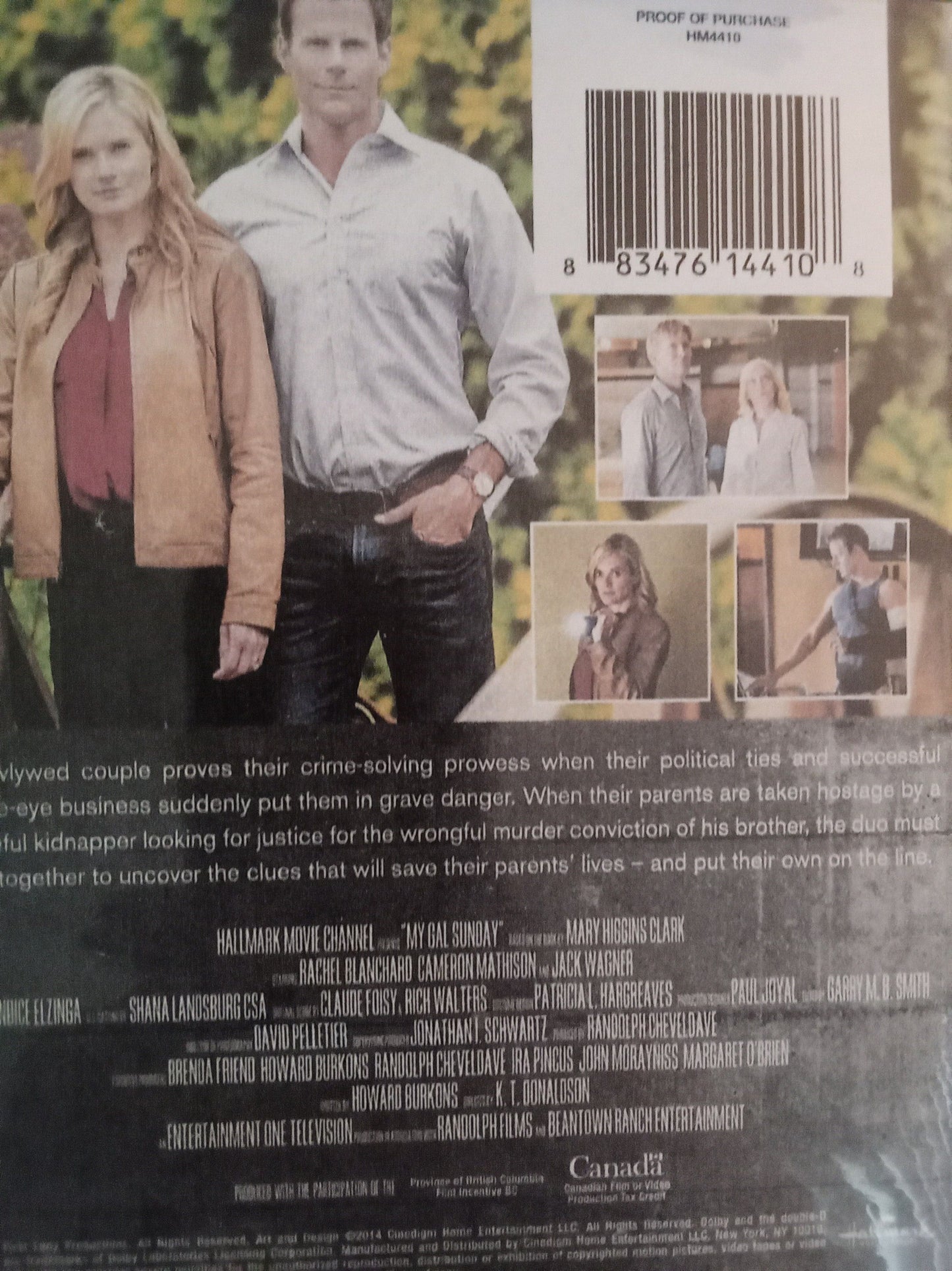 My Gal Sunday (2014) DVD with Rachel Blanchard, Cameron Mathison in a DVD CASE