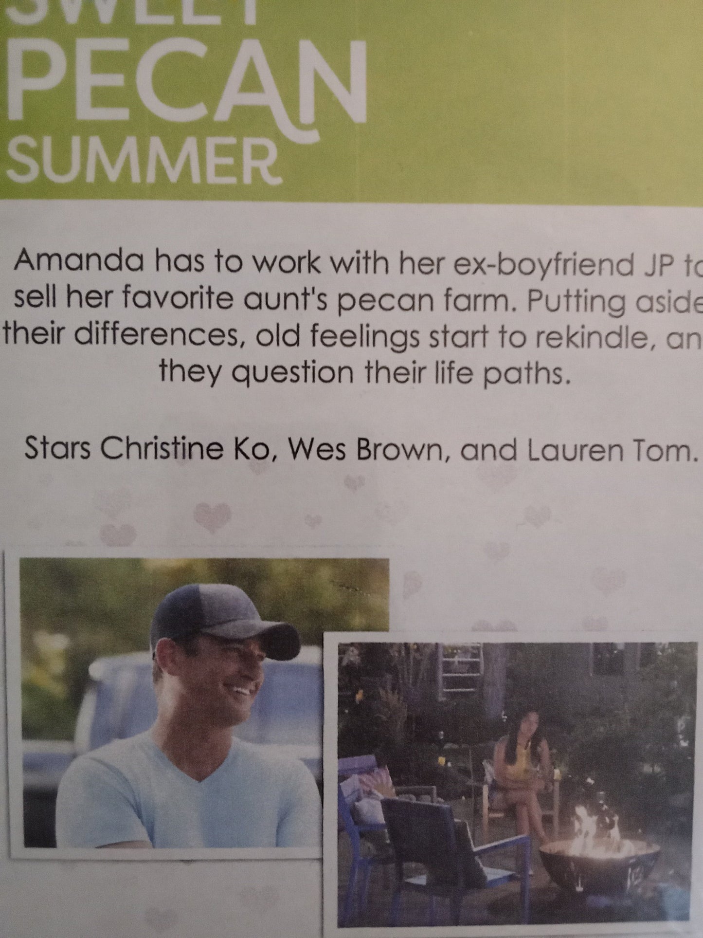 Sweet Pecan Summer (2021) DVD with Christine Ko & Wes Brown (Sale price) in a DVD case ***SALE**