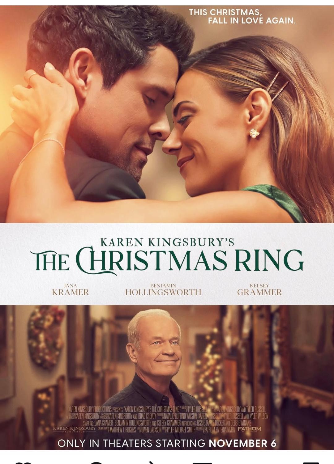 Karen Kingsbury's THE CHRISTMAS RING (2025) DVD with Jana Kramer, Kelsey Grammar, Benjamin Hollingworth $12.99!!!