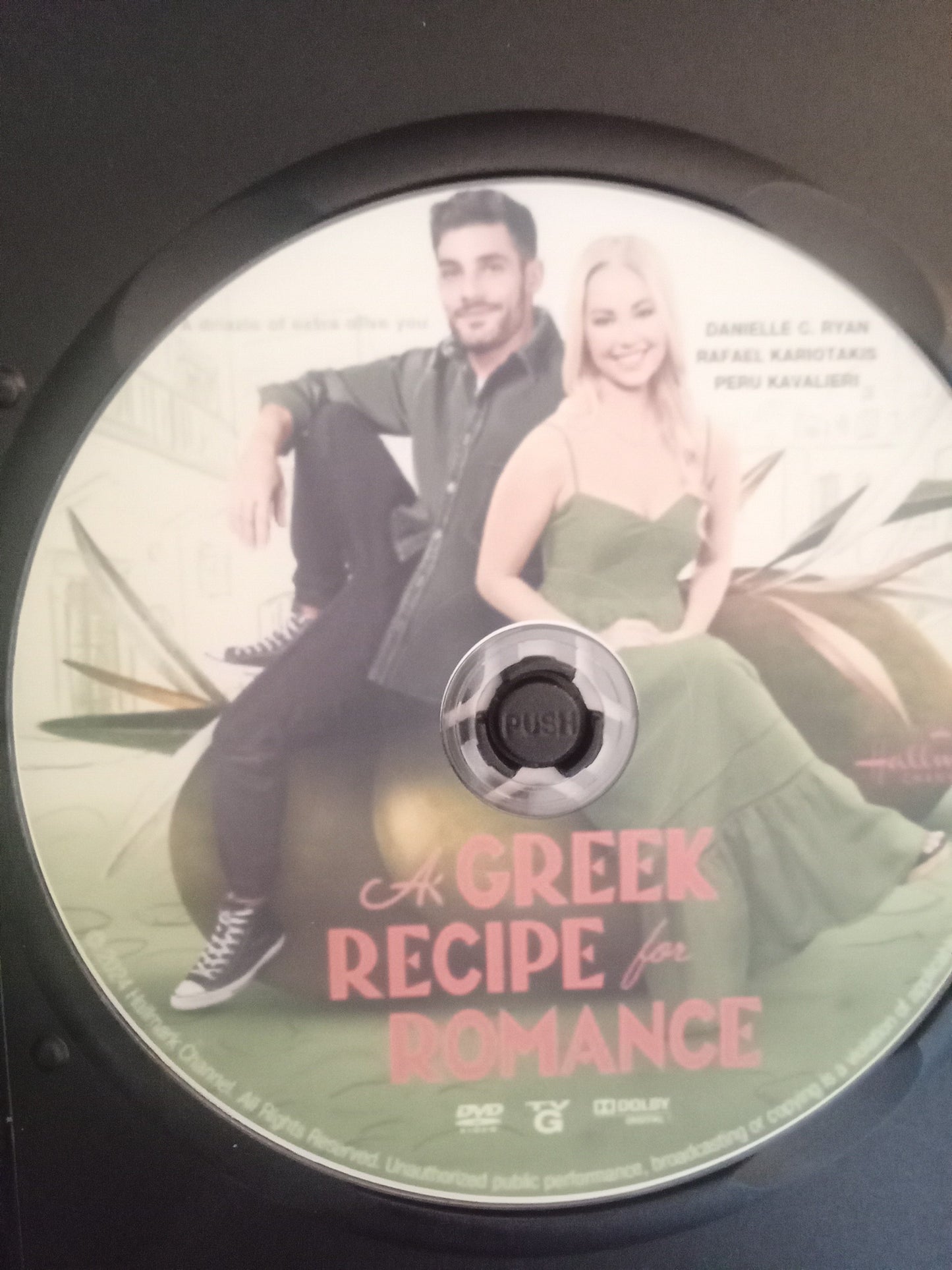A Greek Recipe for Romance (2024) DVD with Danielle Churchran in a DVD case with the cover art