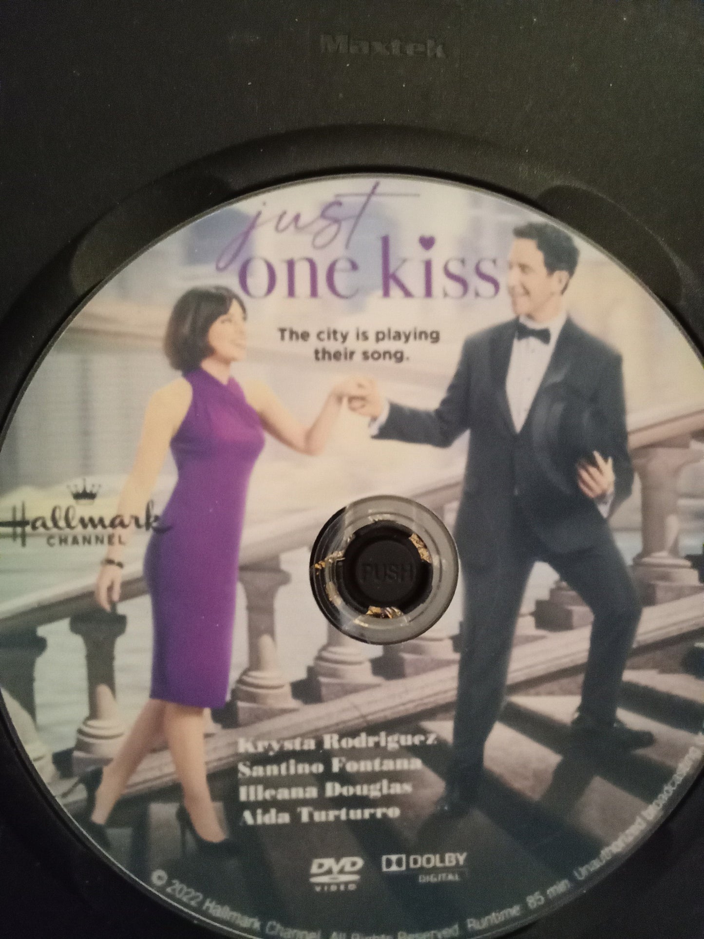 Just One Kiss (2022) DVD with Krysta Rodriguez in a DVD case with cover art