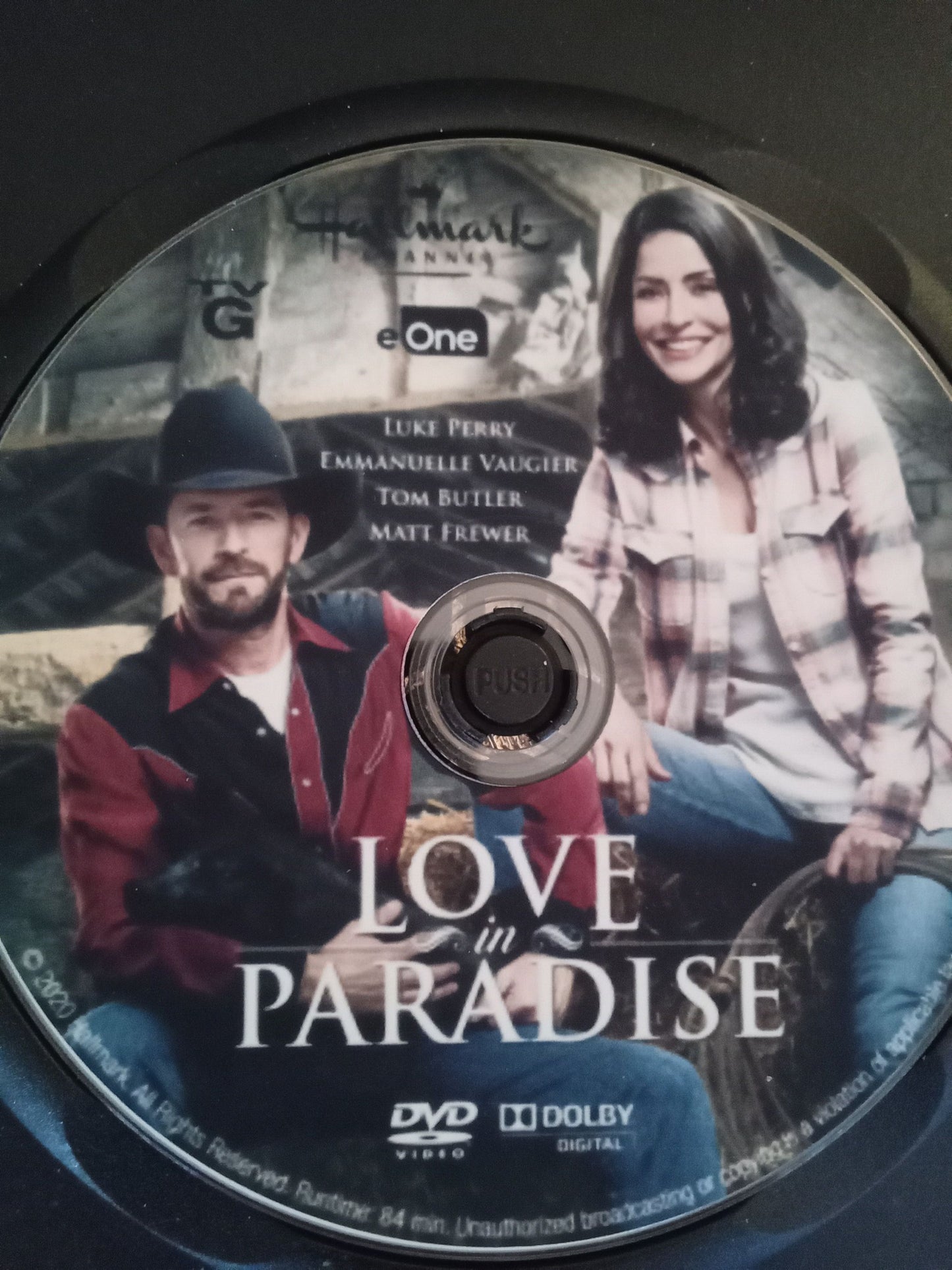 Love in Paradise (2016) DVD with the late Luke Perry in a DVD CASE with cover art