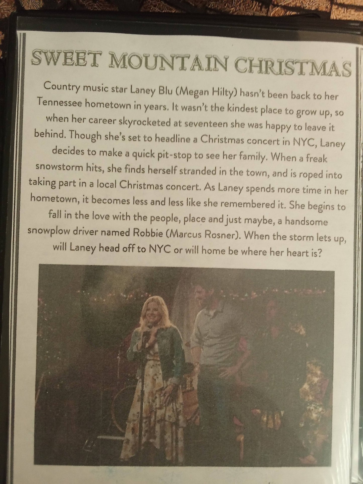Sweet Mountain Christmas (2019) DVD with Megan Hilty & Marcus Rosner in a DVD CASE with COVER ART